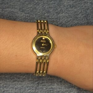 Vintage Bijoux Terner Gold & Black Watch